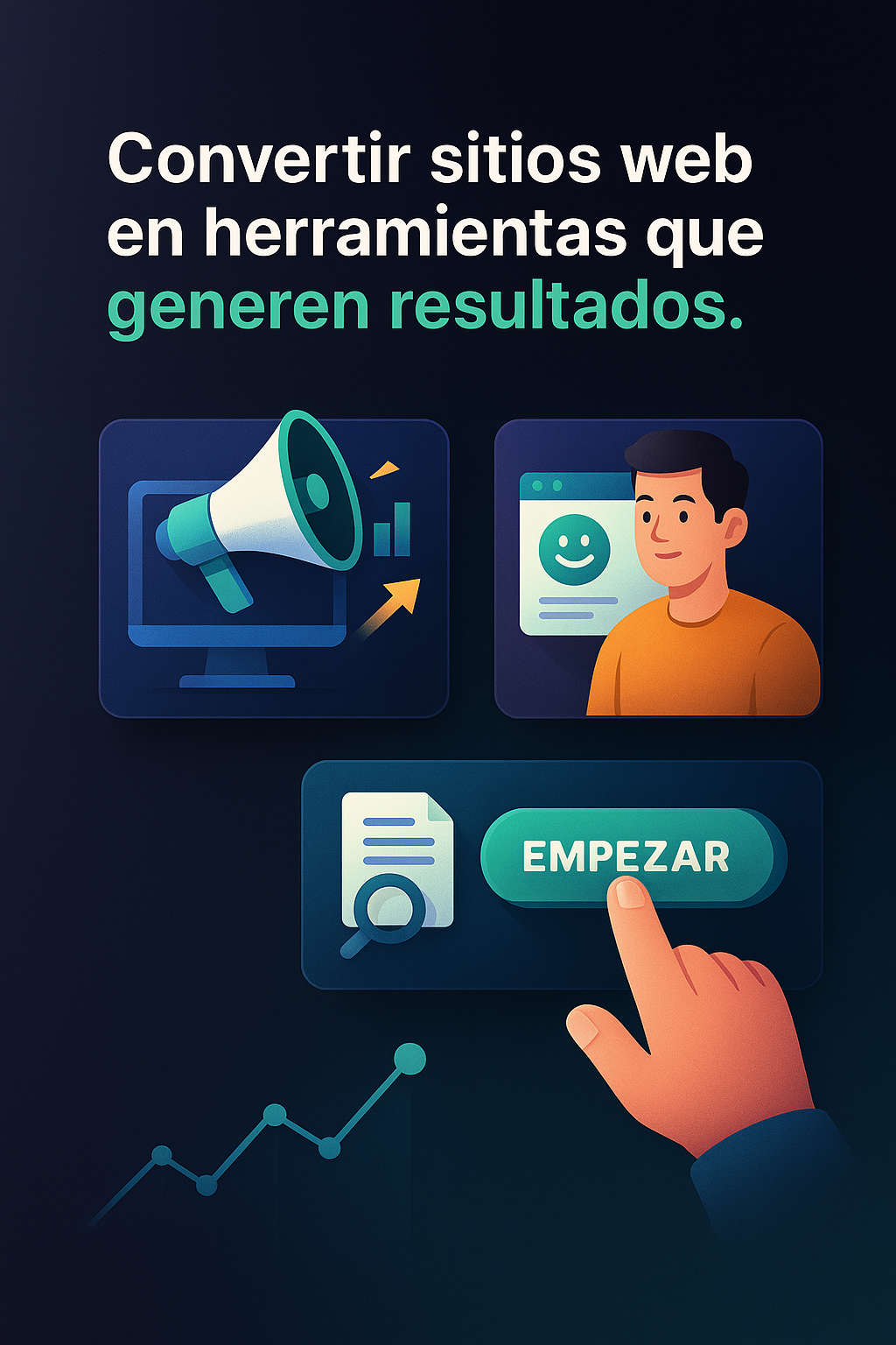 Visual de una interfaz enfocada en métricas y resultados