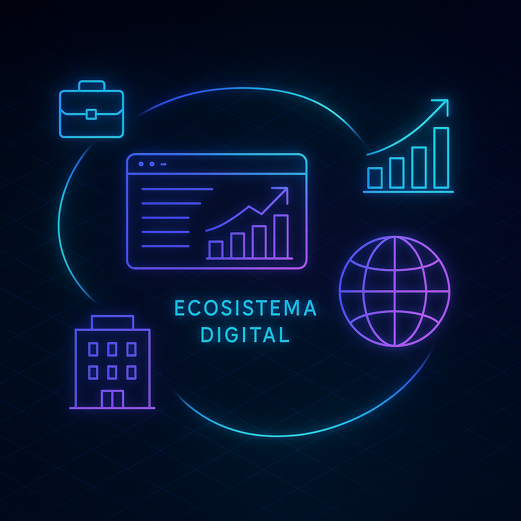 Mapa conceptual de ecosistema digital y crecimiento